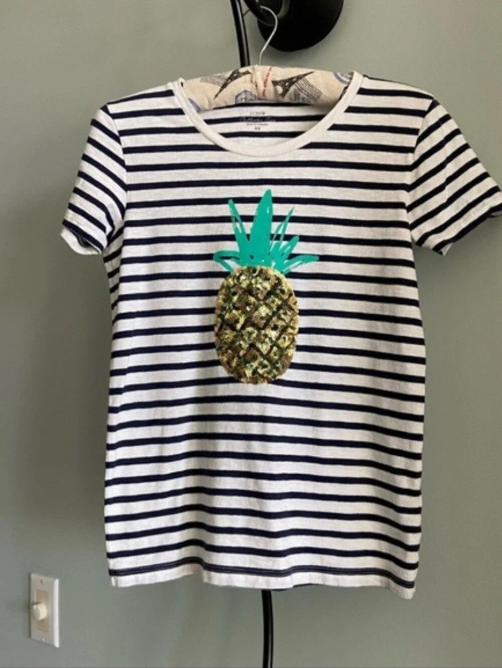 J. Crew Sequin Pineapple Tee Size Small